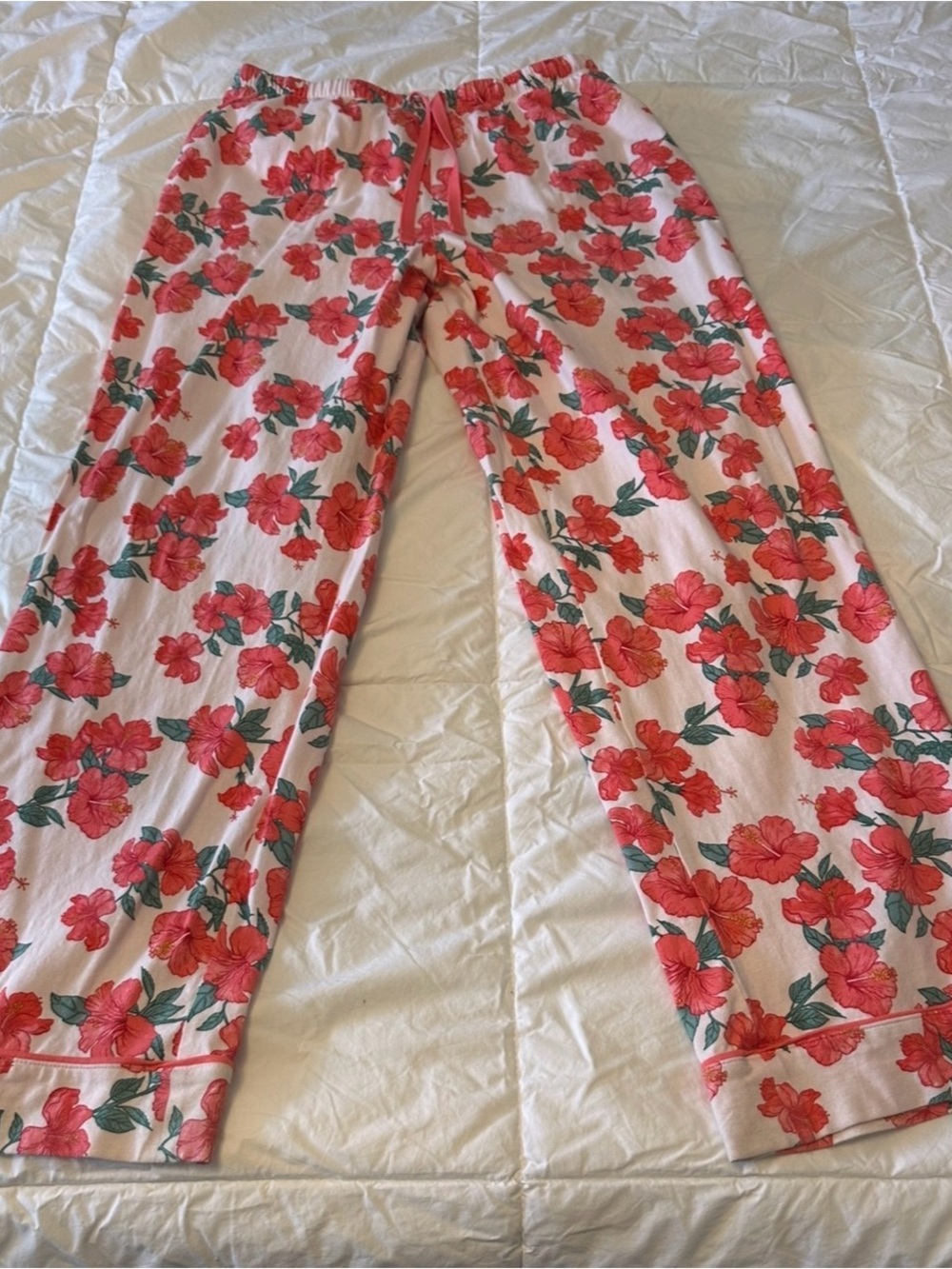 BedHead Red Floral 2 Piece Pajama Set Top & Pants Size M - Picture 4 of 5